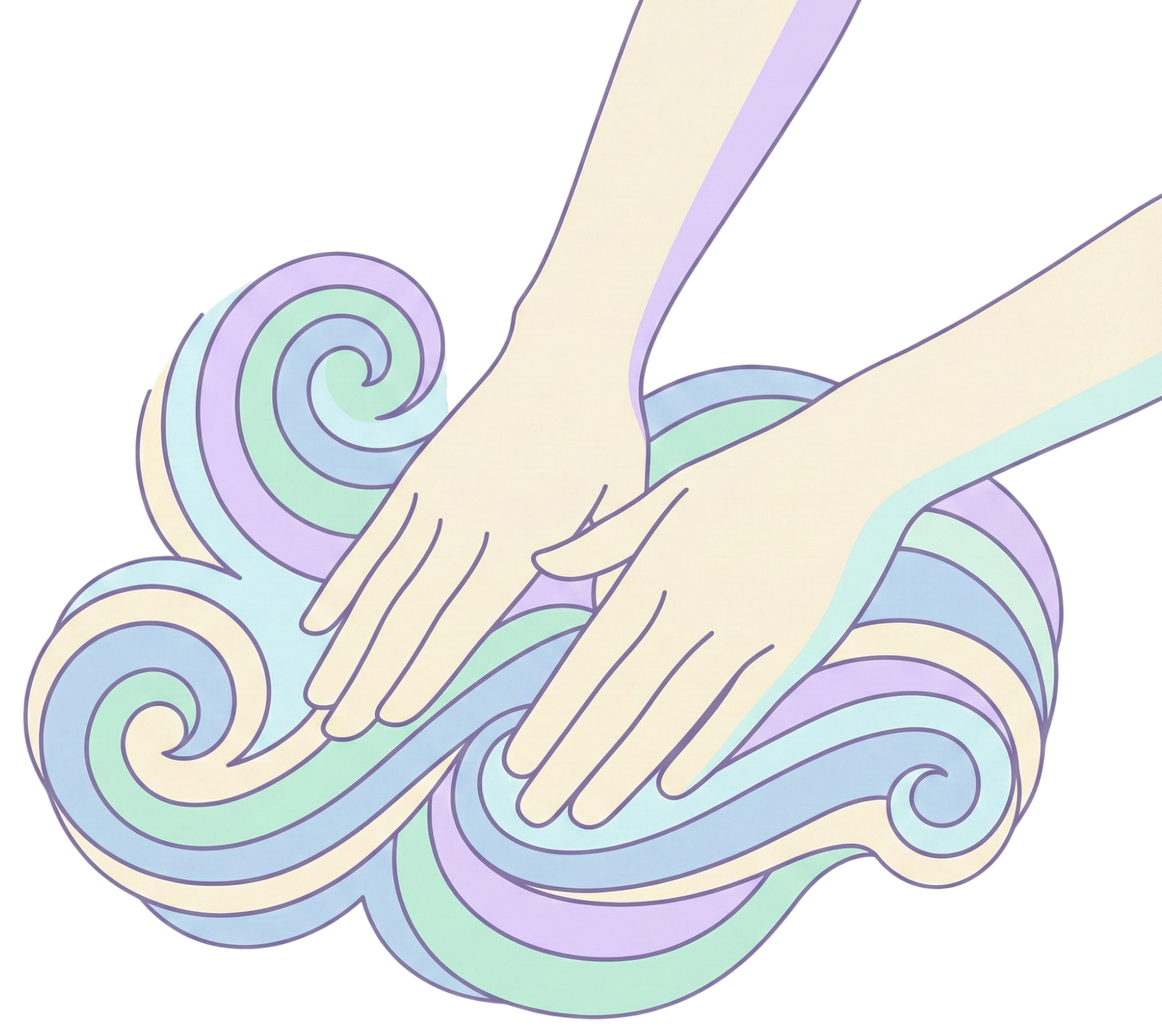 Relaxing massage hands illustration